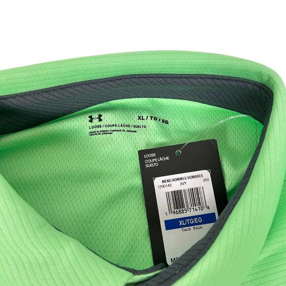 Lot of 2 Men's Golf Polo Shirt XL Under Armour Tech Orange and Green L34 - Picture 3 of 9